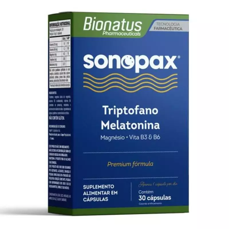 Sonopax Triptofano + Melatonina - Bionatus 